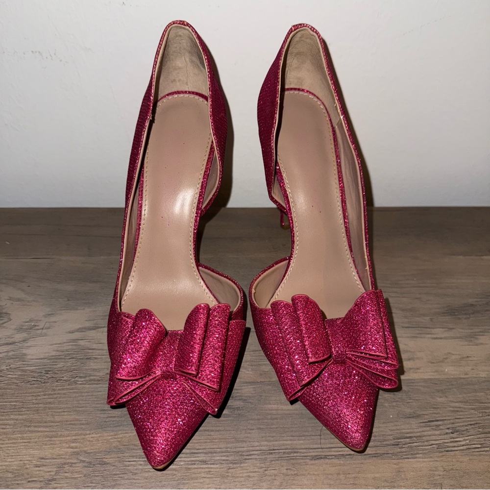 Betsy Johnson Glitter Bow Heels